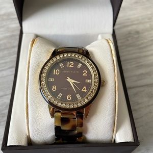 Anne Klein Gold and Tortoise Shell Watch